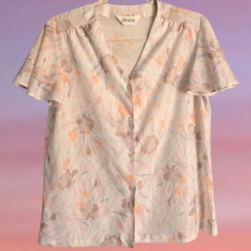 Vintage Pastel Flowy Top
